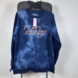 Navy Blue Tie-Dye Crew Neck Sweater
